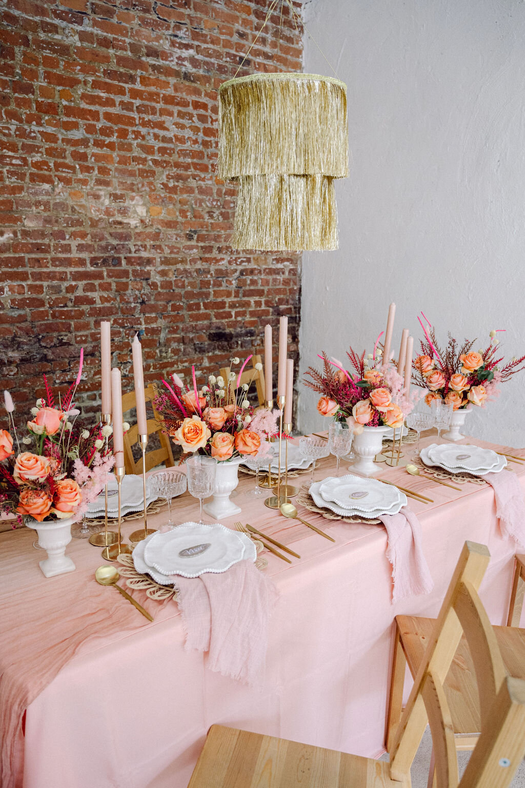 pink-peach-tablescape-fringe-gold