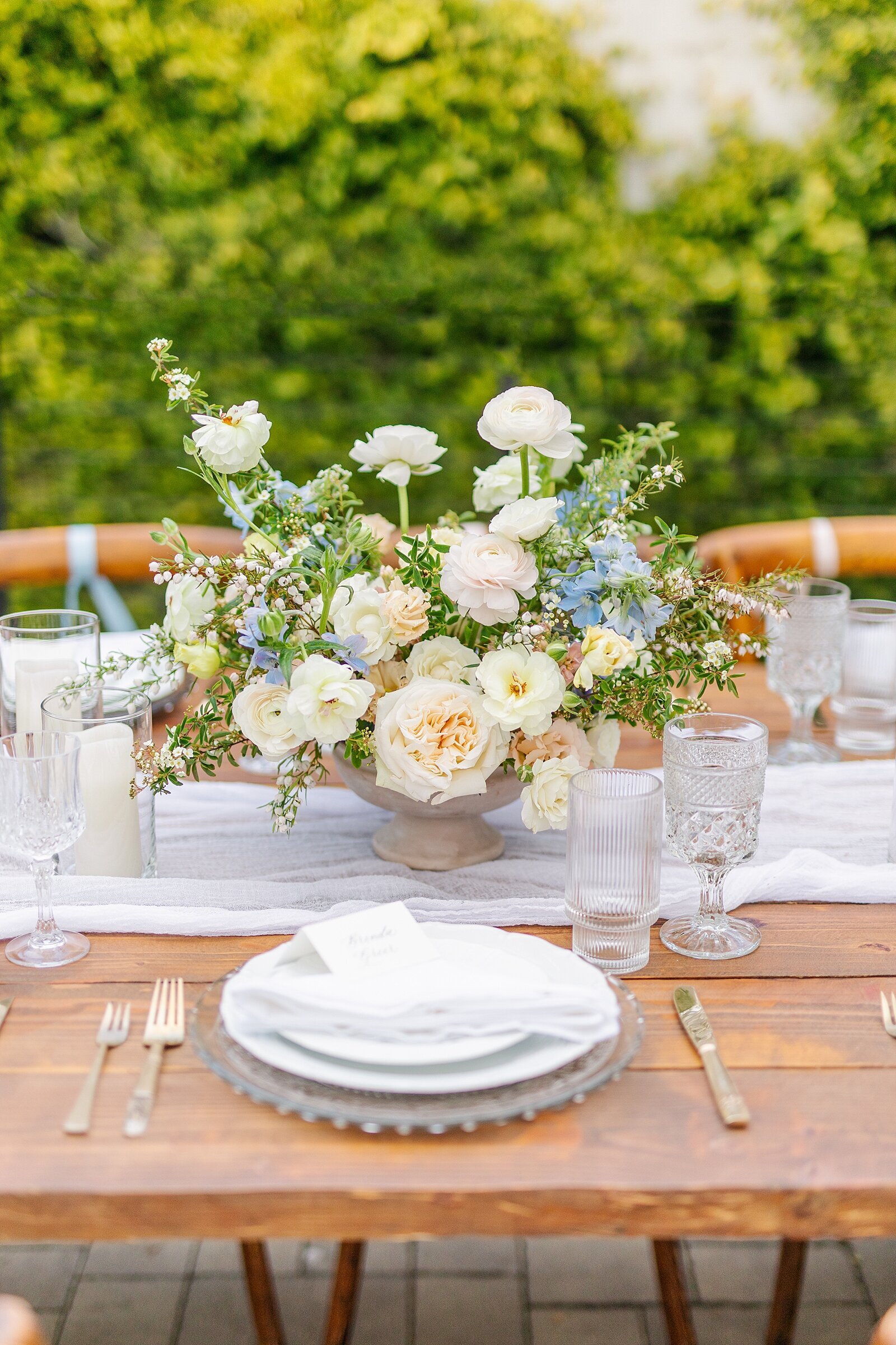 Milagro Winery Wedding Reception Place Setting.