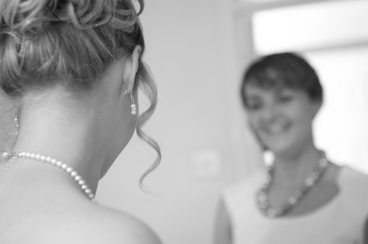 Bride getting ready