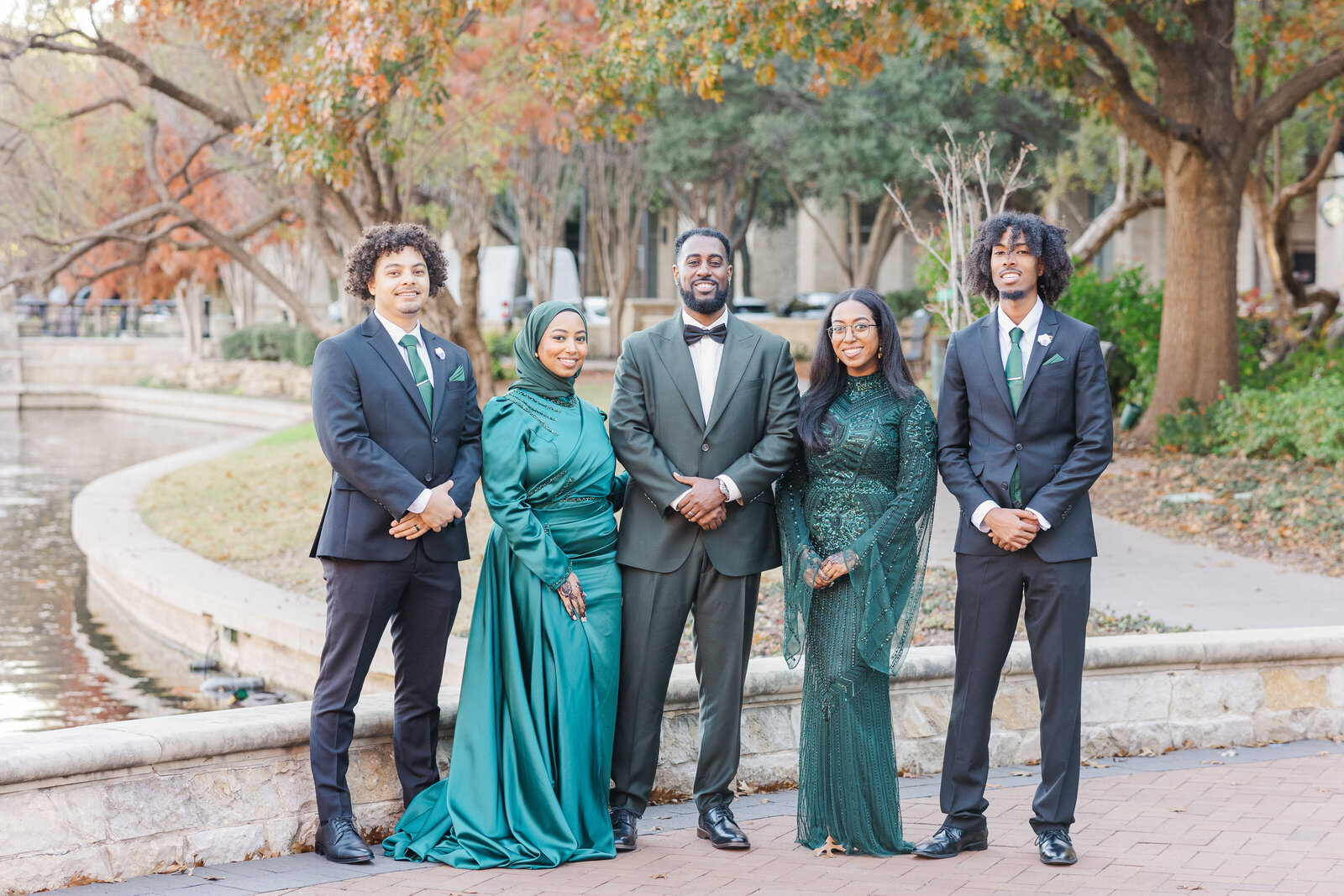 Groom with family photography outdoor