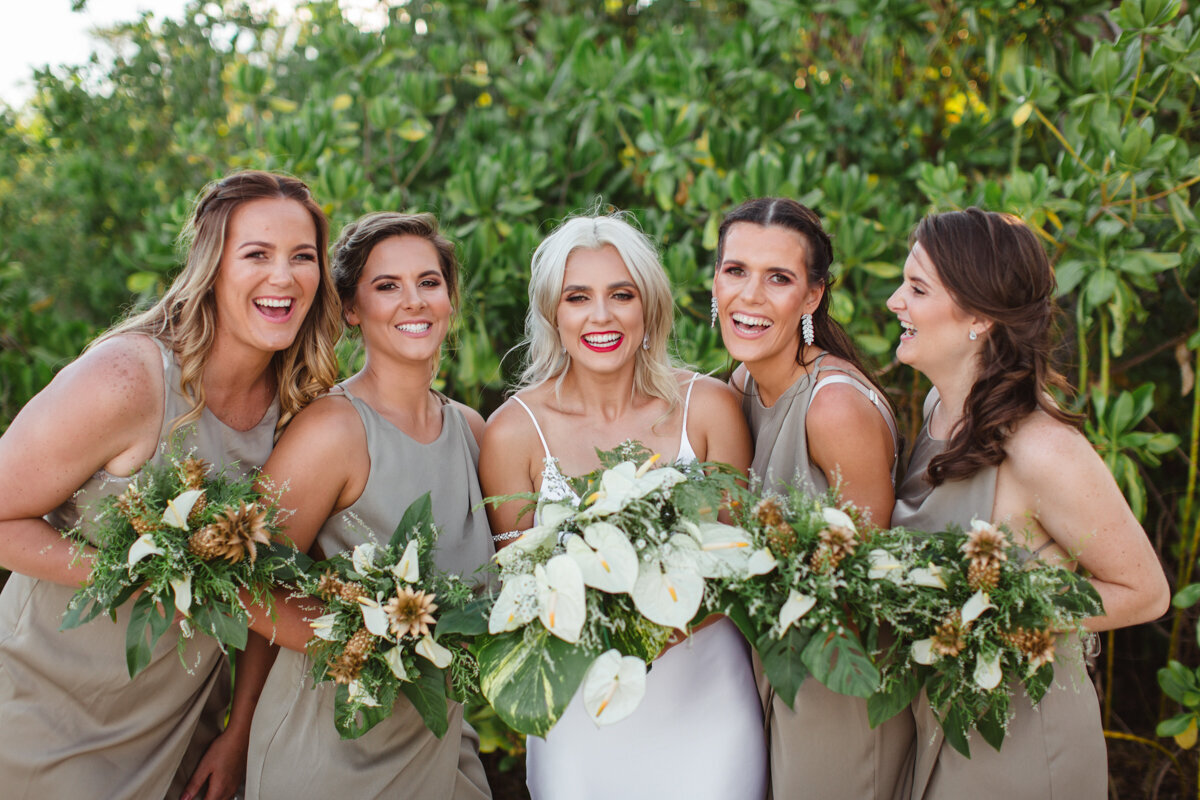 Bride and bridesmaids