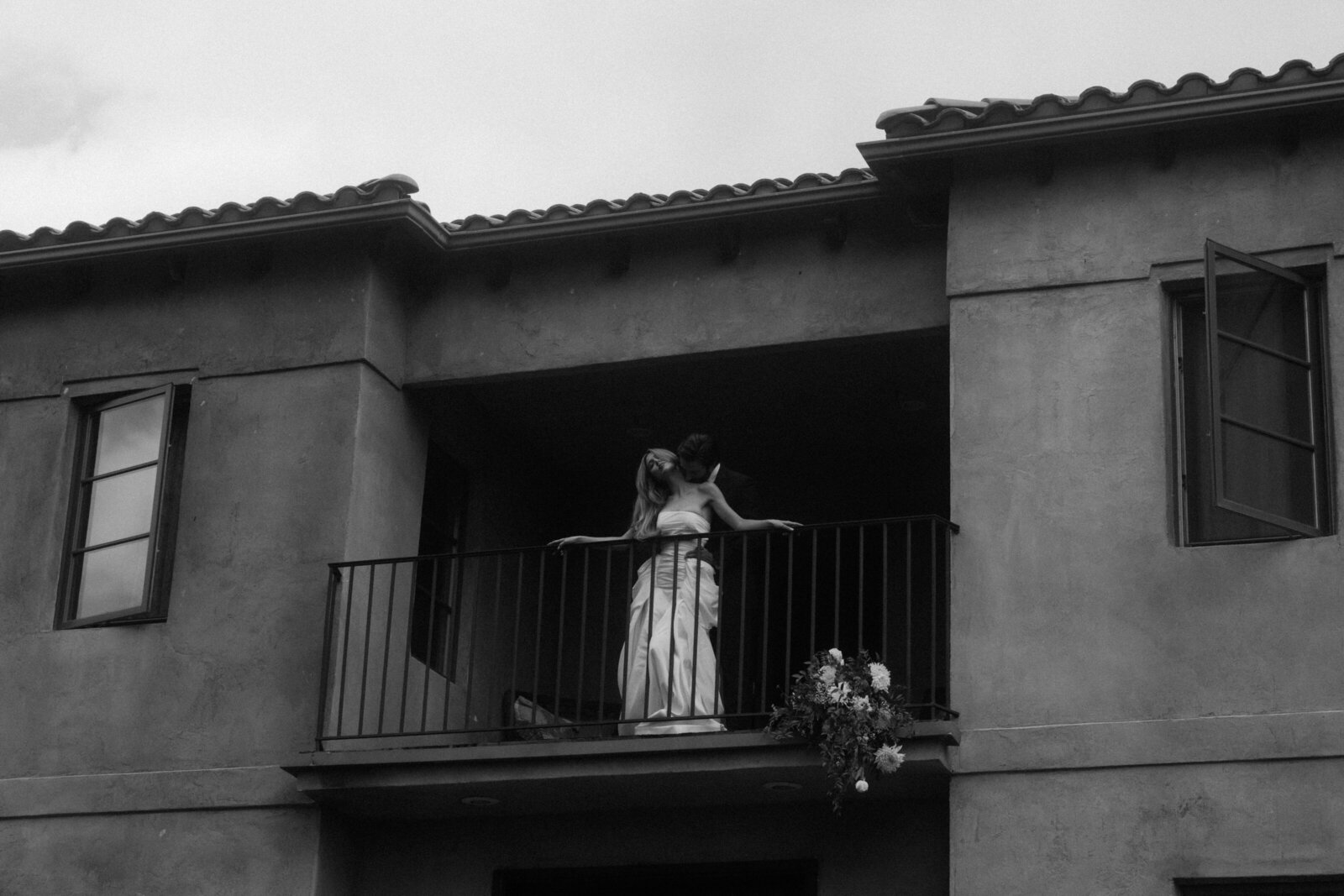 Southern California Luxury Wedding Couple posing in the desert