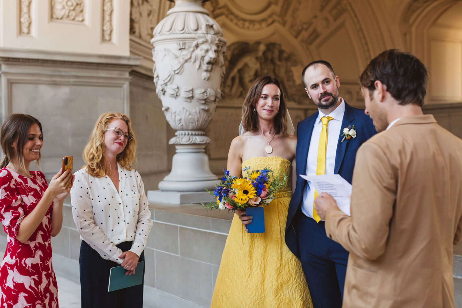 couple sharing private vows on 4th Floor