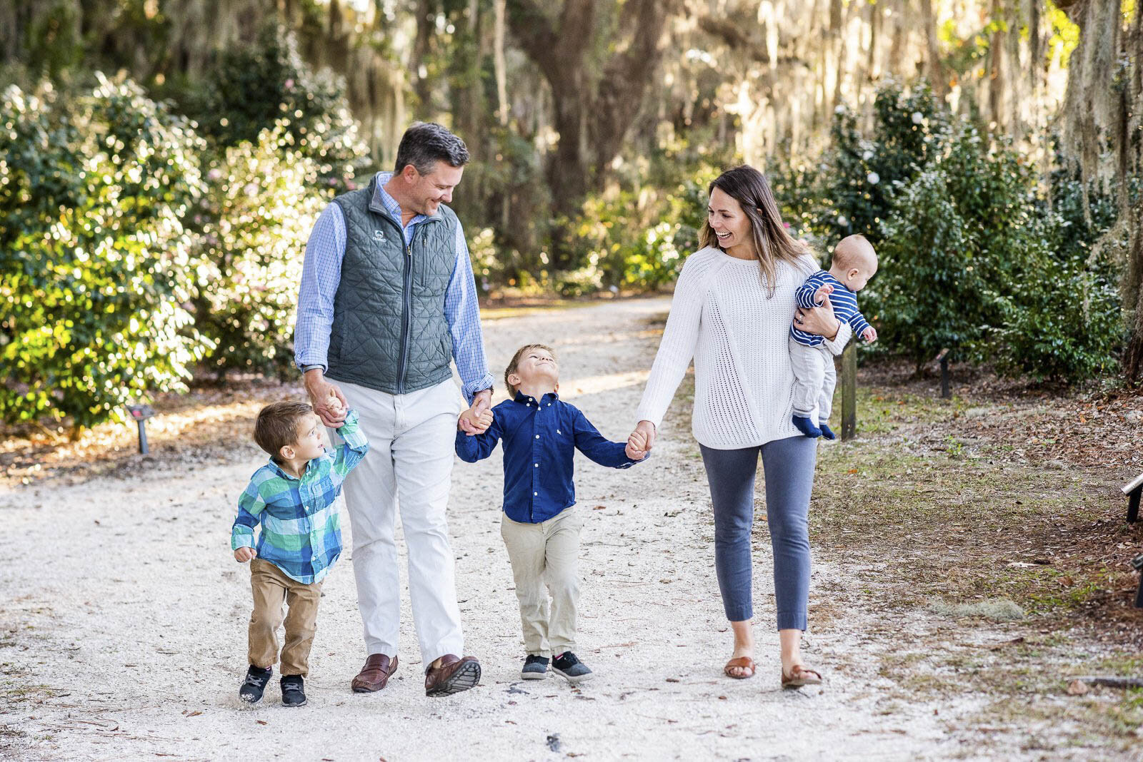 family at park in HHI SC