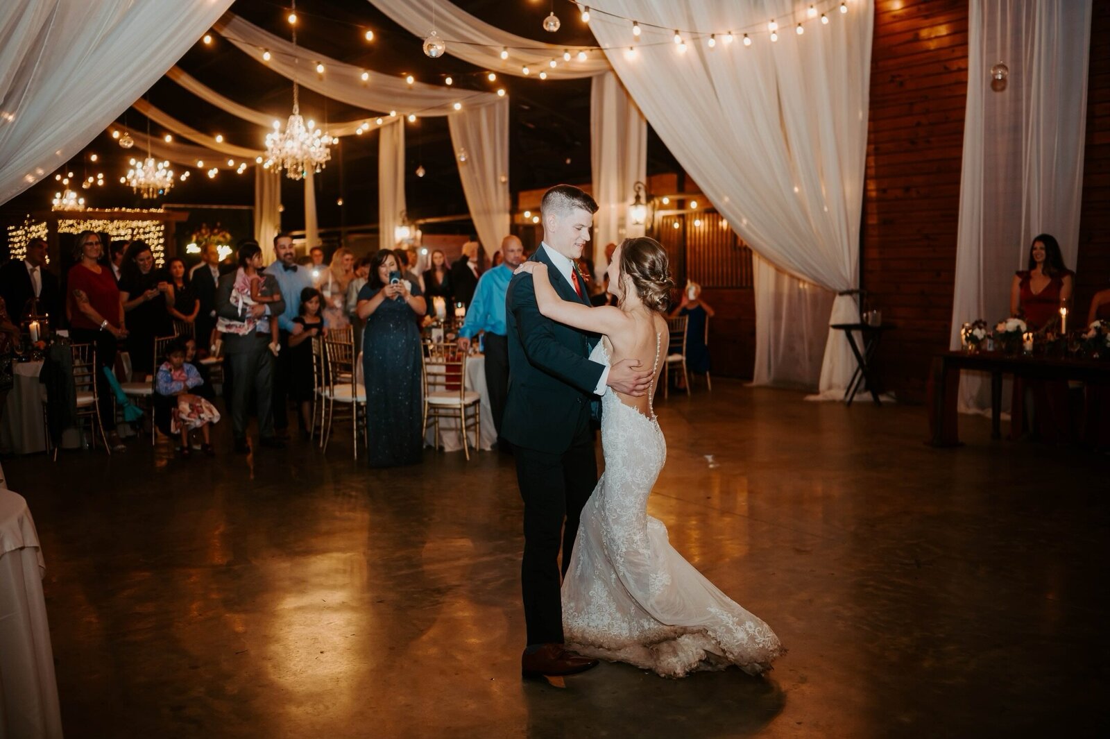 First dance of groom and bride in their wedding