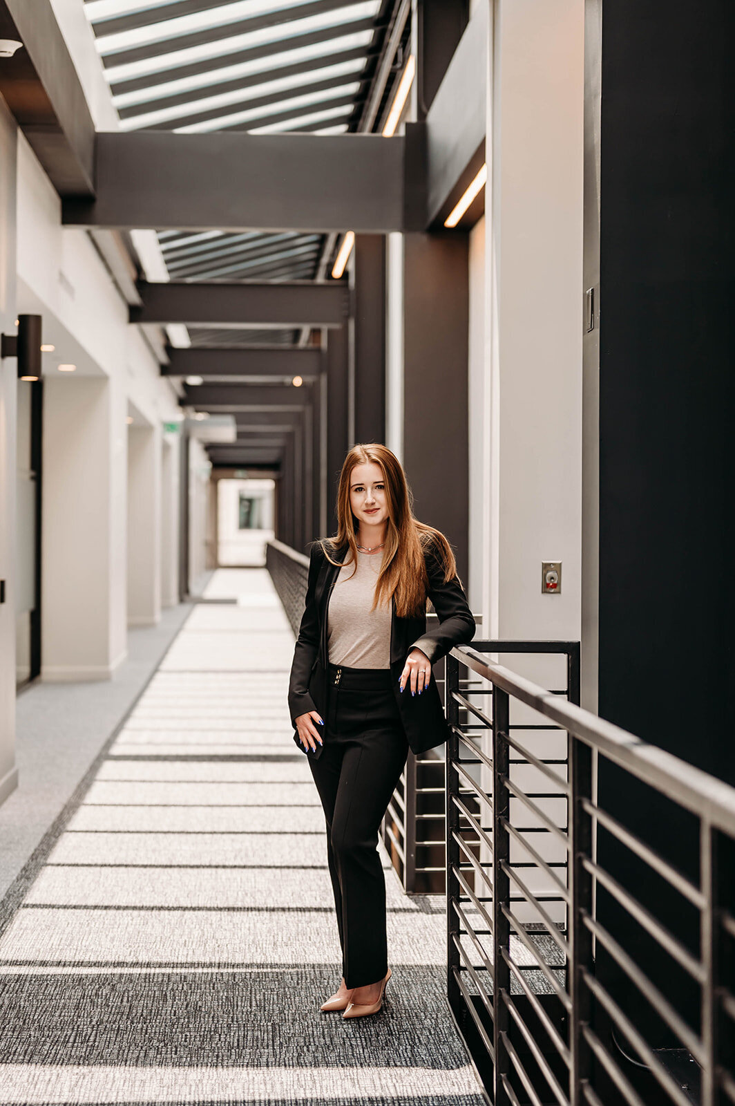 woman in office building