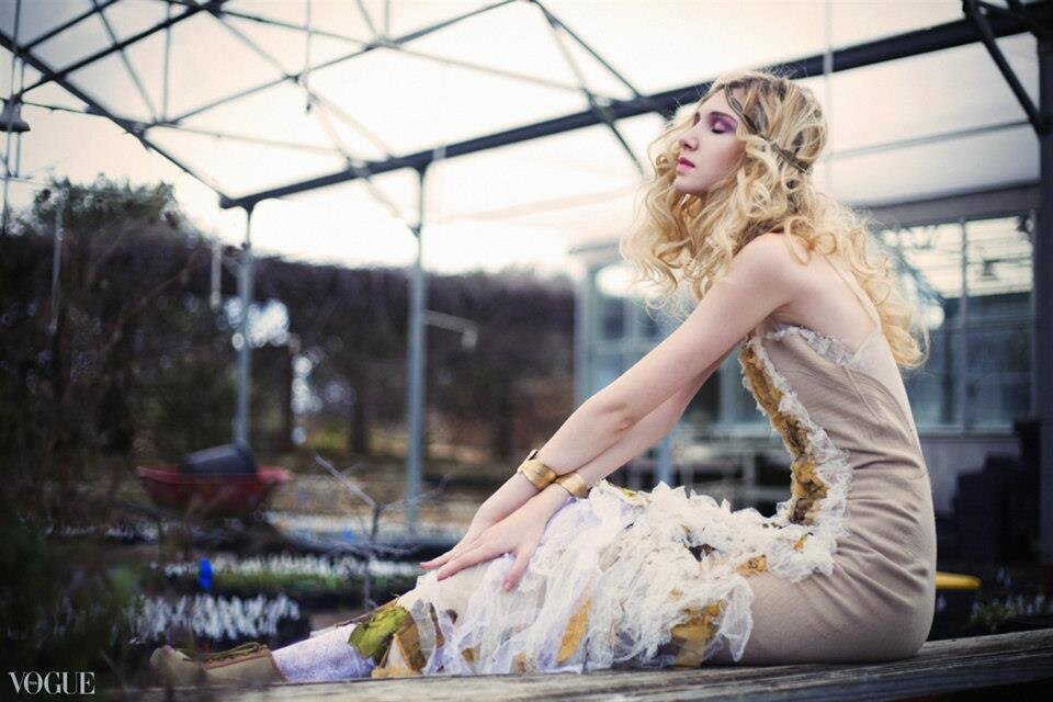 VOGUE-Italia-fashion-model-gown-greenhouse