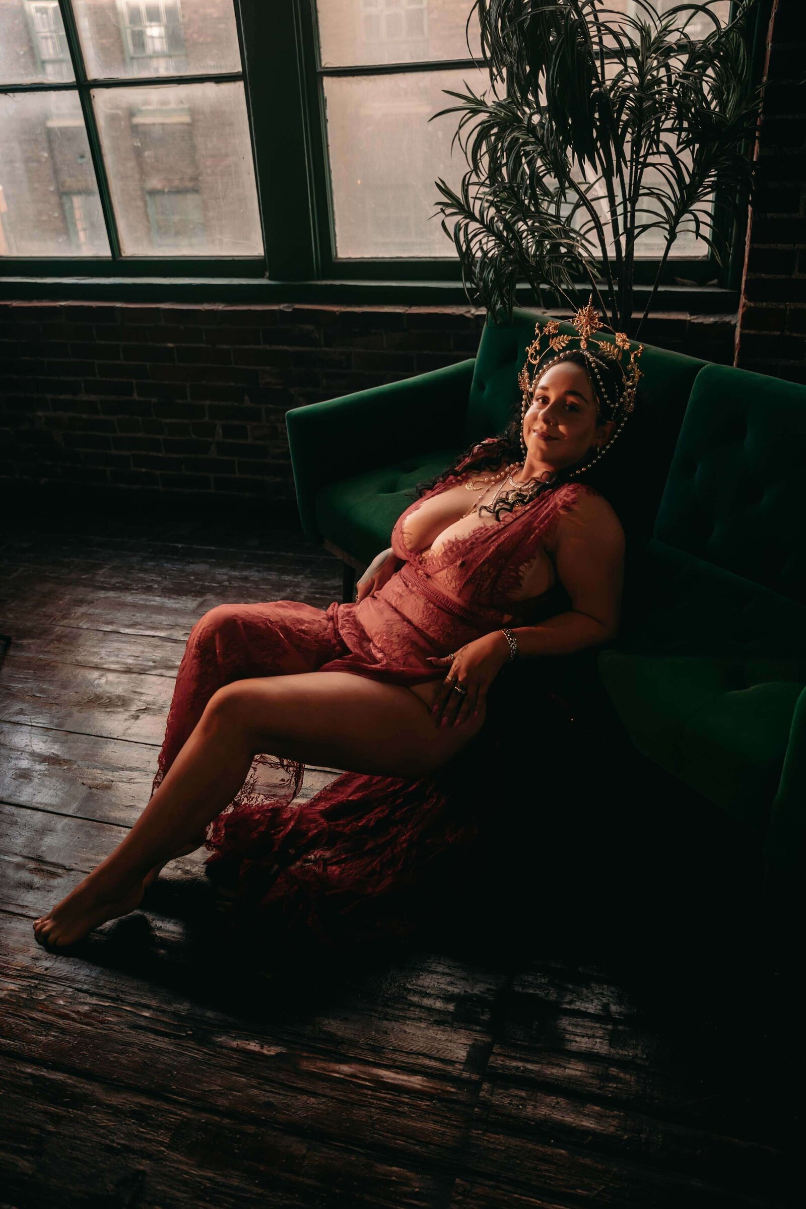 Empowering boudoir portrait of a woman in Kansas City studio