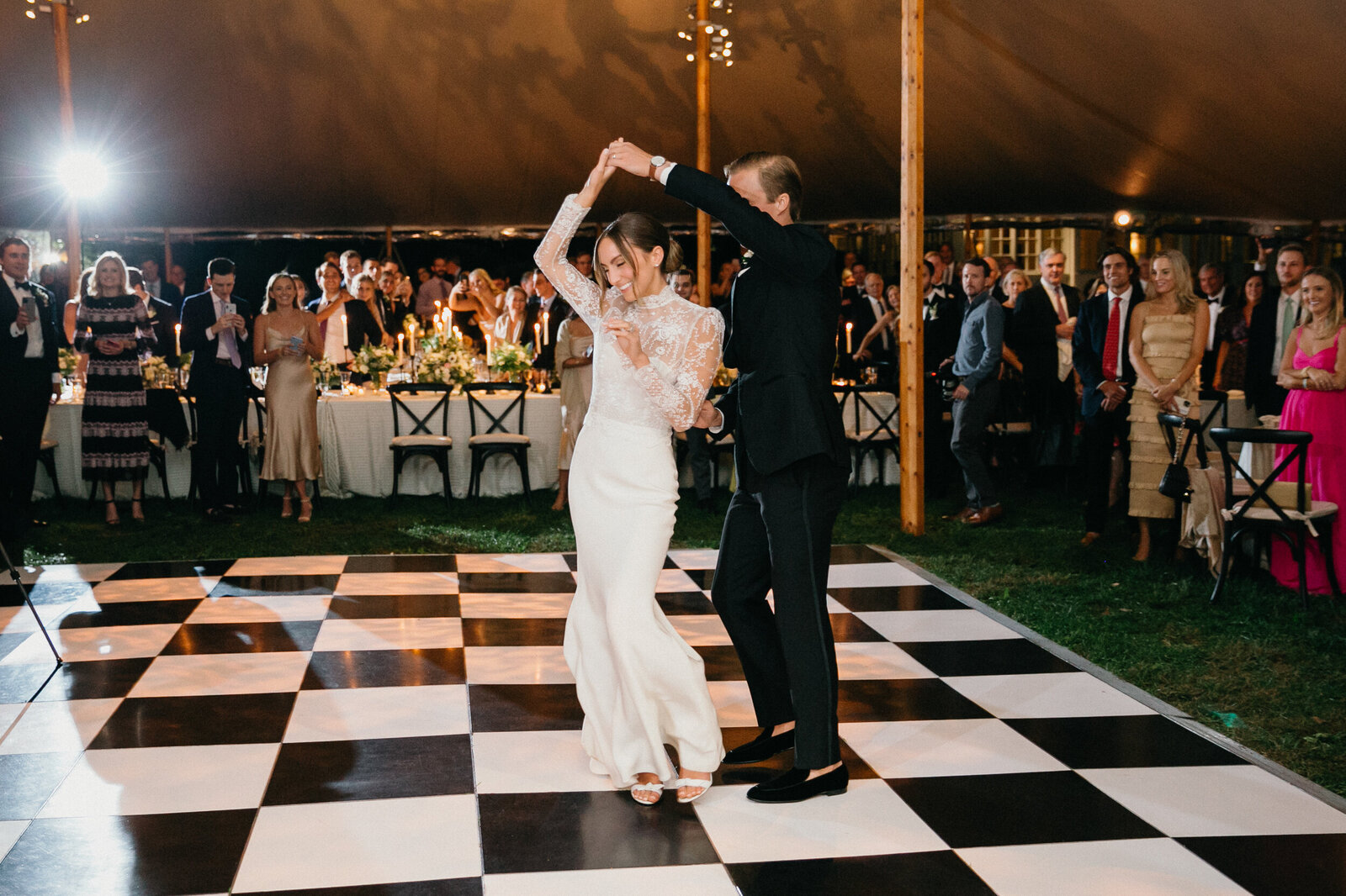 First dance under the tent at a Philly wedding.