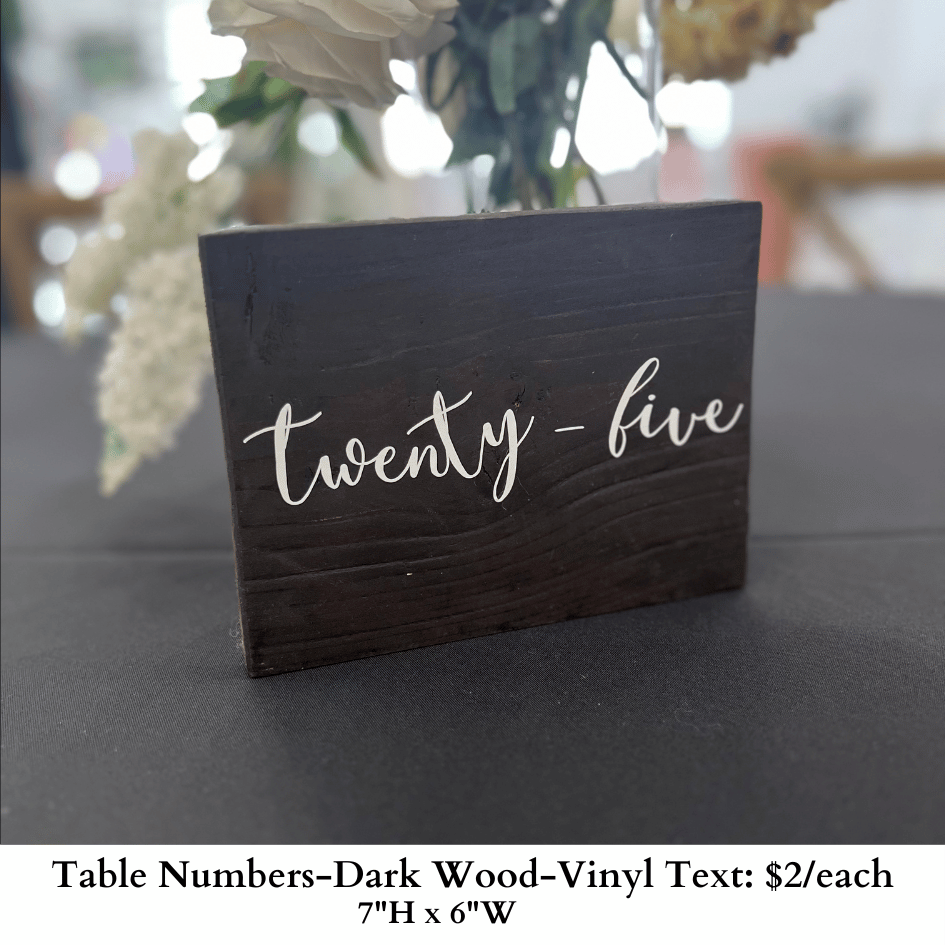 Table Numbers-Dark Wood-Vinyl Text-873