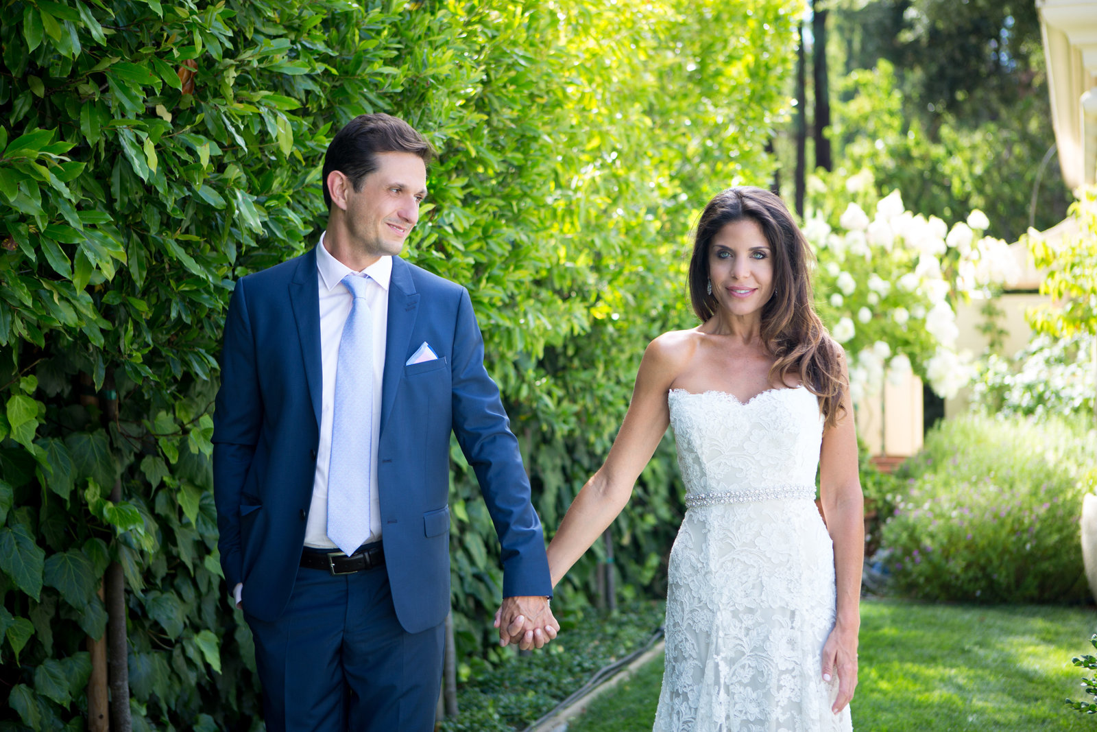 beautiful wedding at their home in Atherton