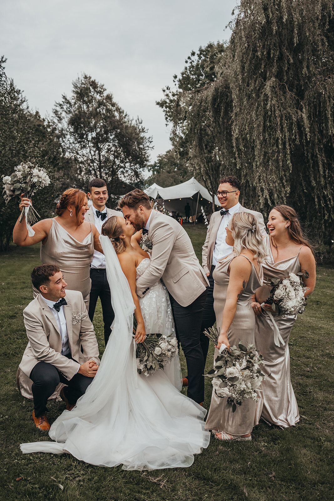 wedding party celebrate