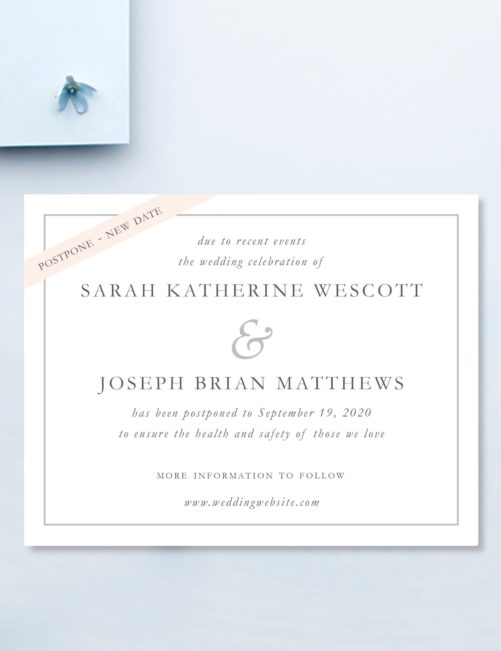 Cancelled shop wedding cards