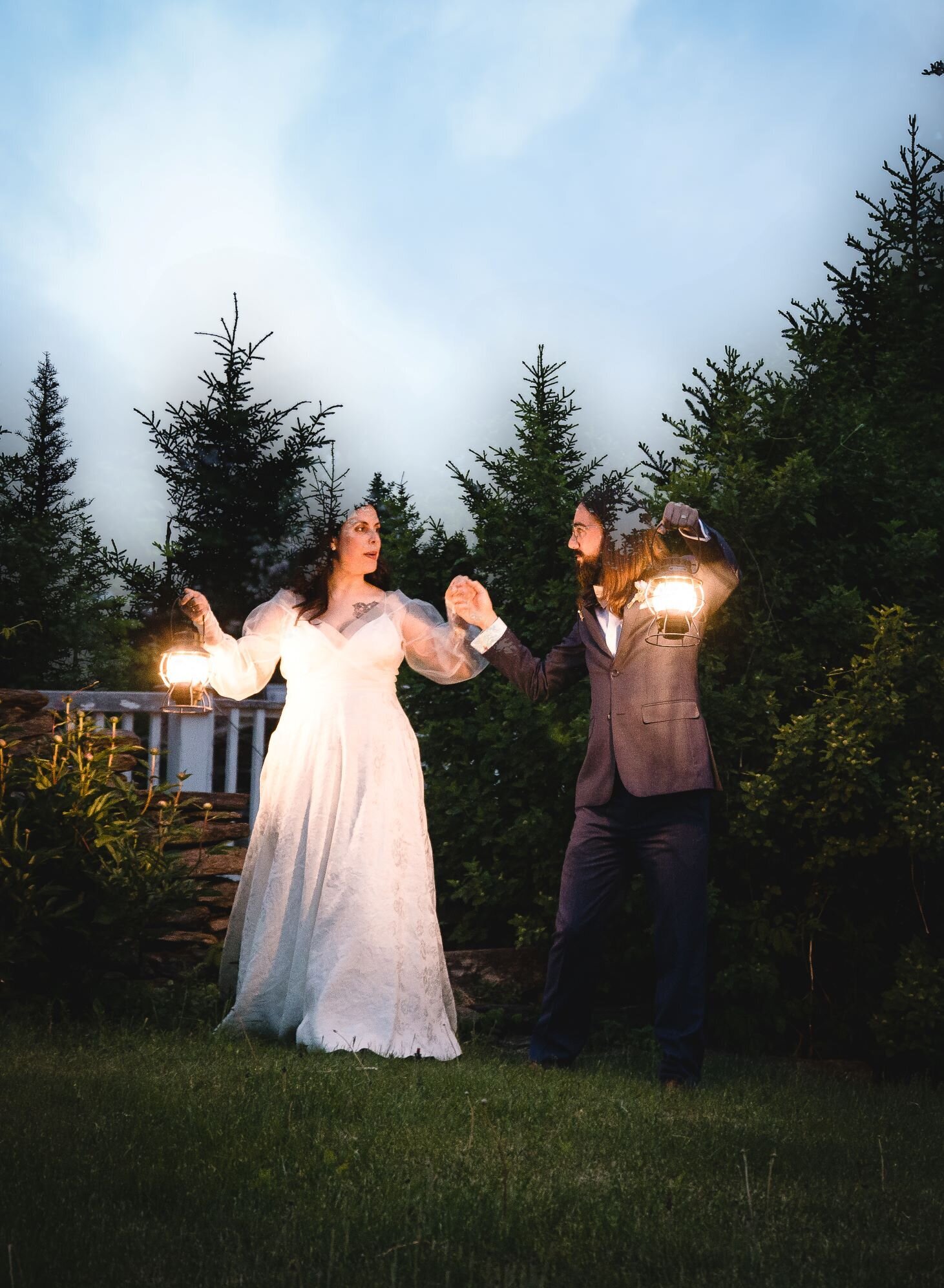artistic double exposure photo from a Vermont elopement
