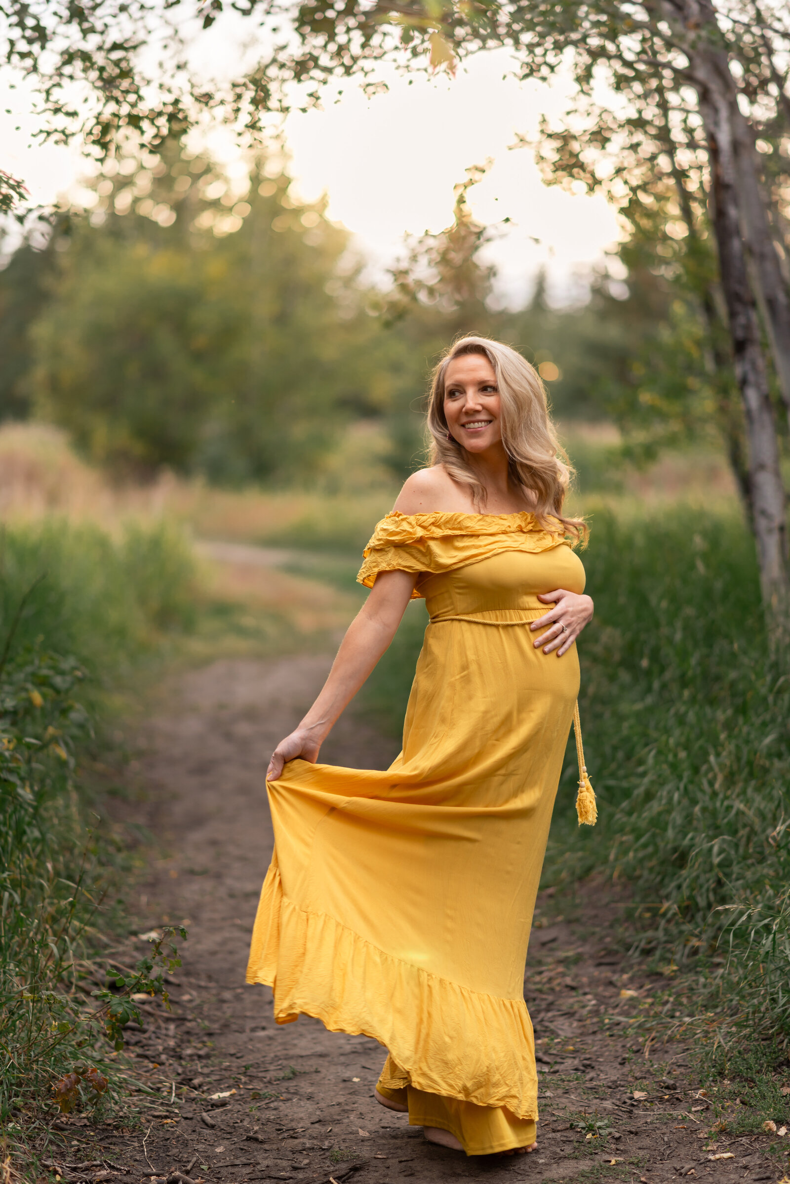 yellow maternity dress