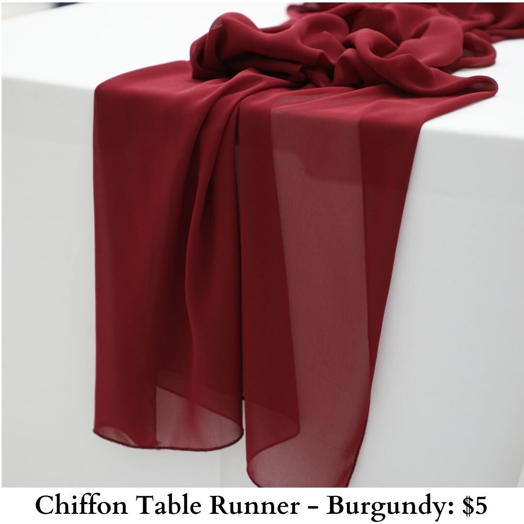 Chiffon Burgundy Table Runner