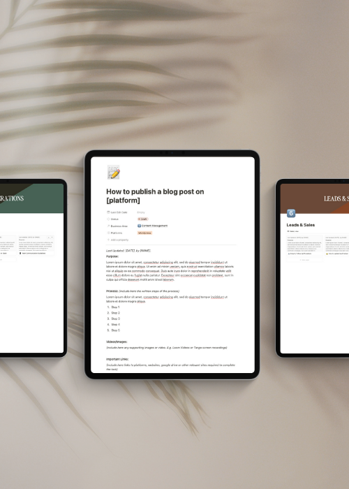 Notion SOP Library SOP Template