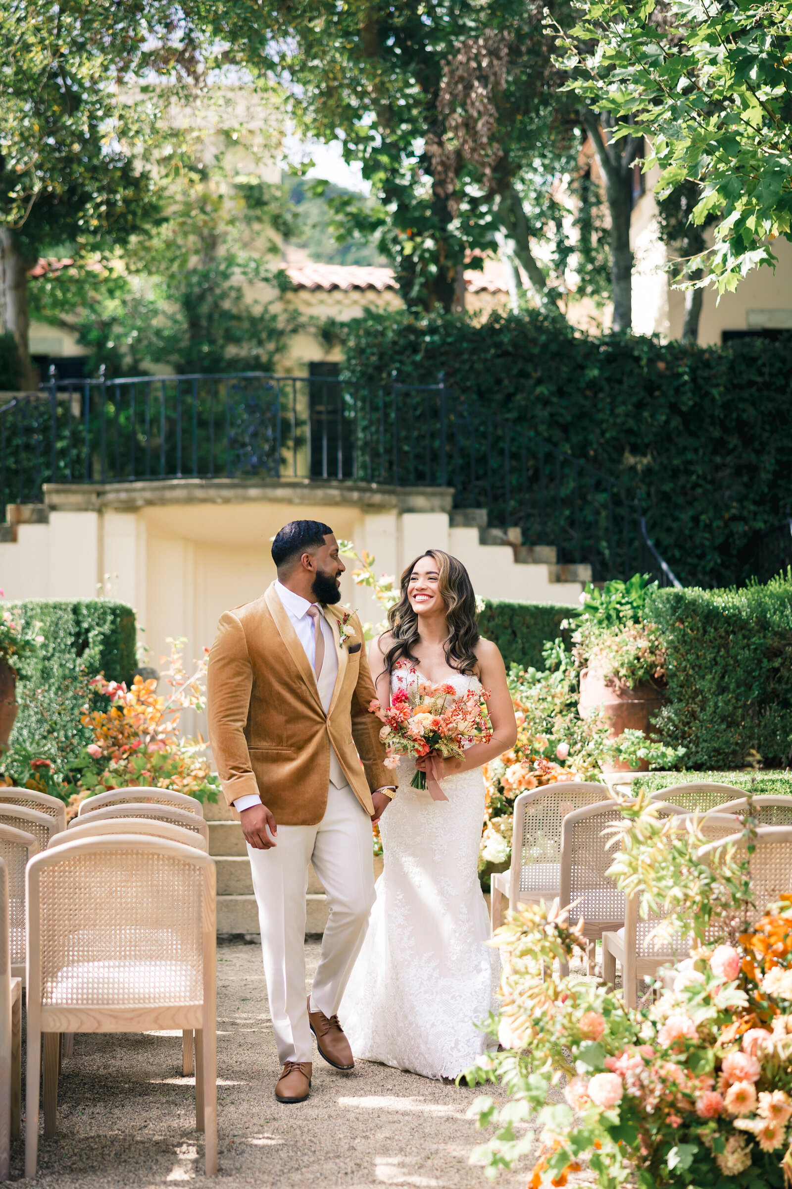 Bride and Groom at Ceremony site - Stone Pine Estates - Bay Area Wedding Photographer