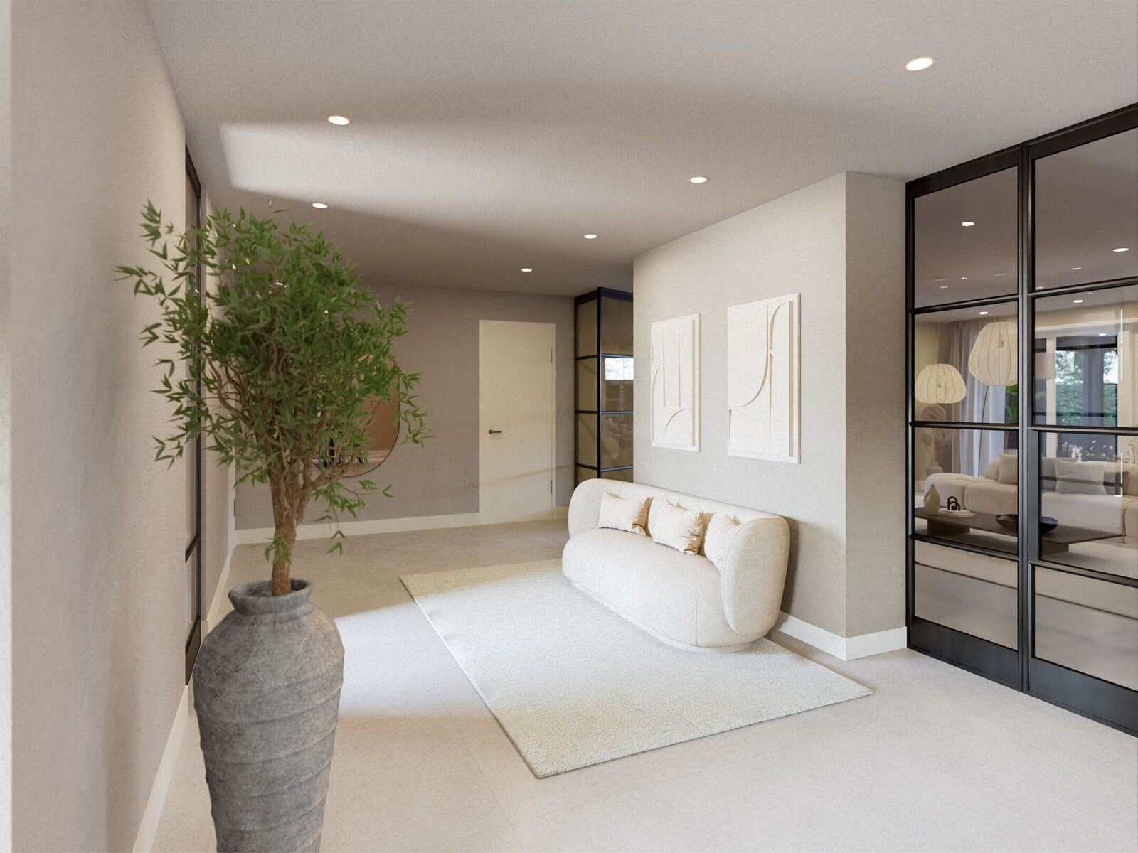 BOU Living Interieur 3D Renders Project Castricum Entree hal