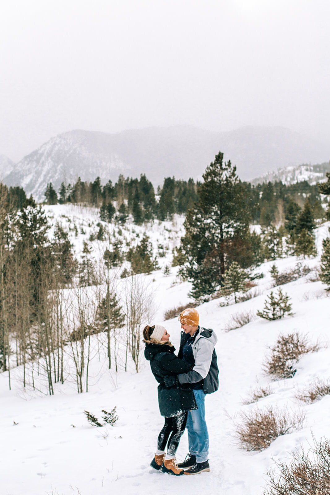Breckenridge CO engagement photos in the snow