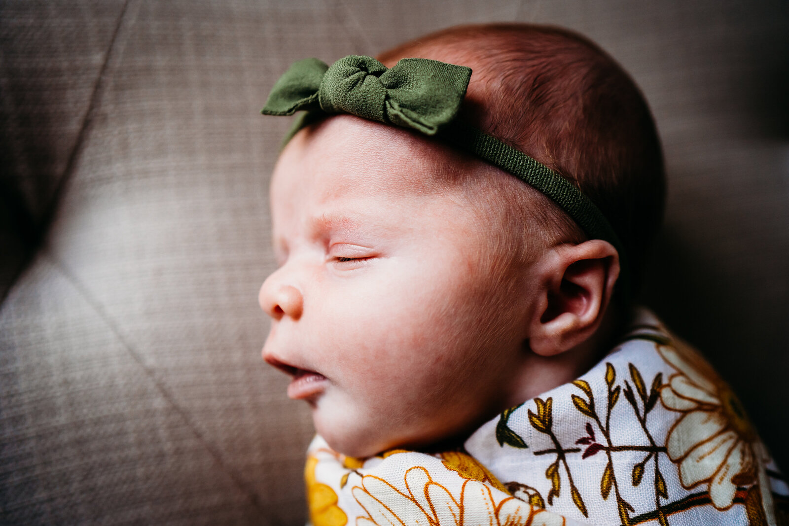 baby swaddled in flower blanket-2