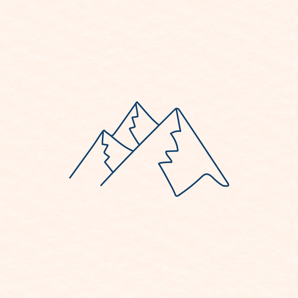 Illustration of a three-point mountain.