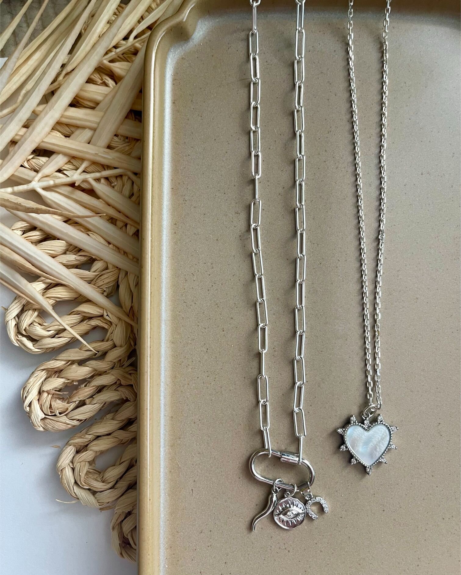 The Project Sterling Silver Heart Charm Necklaces
