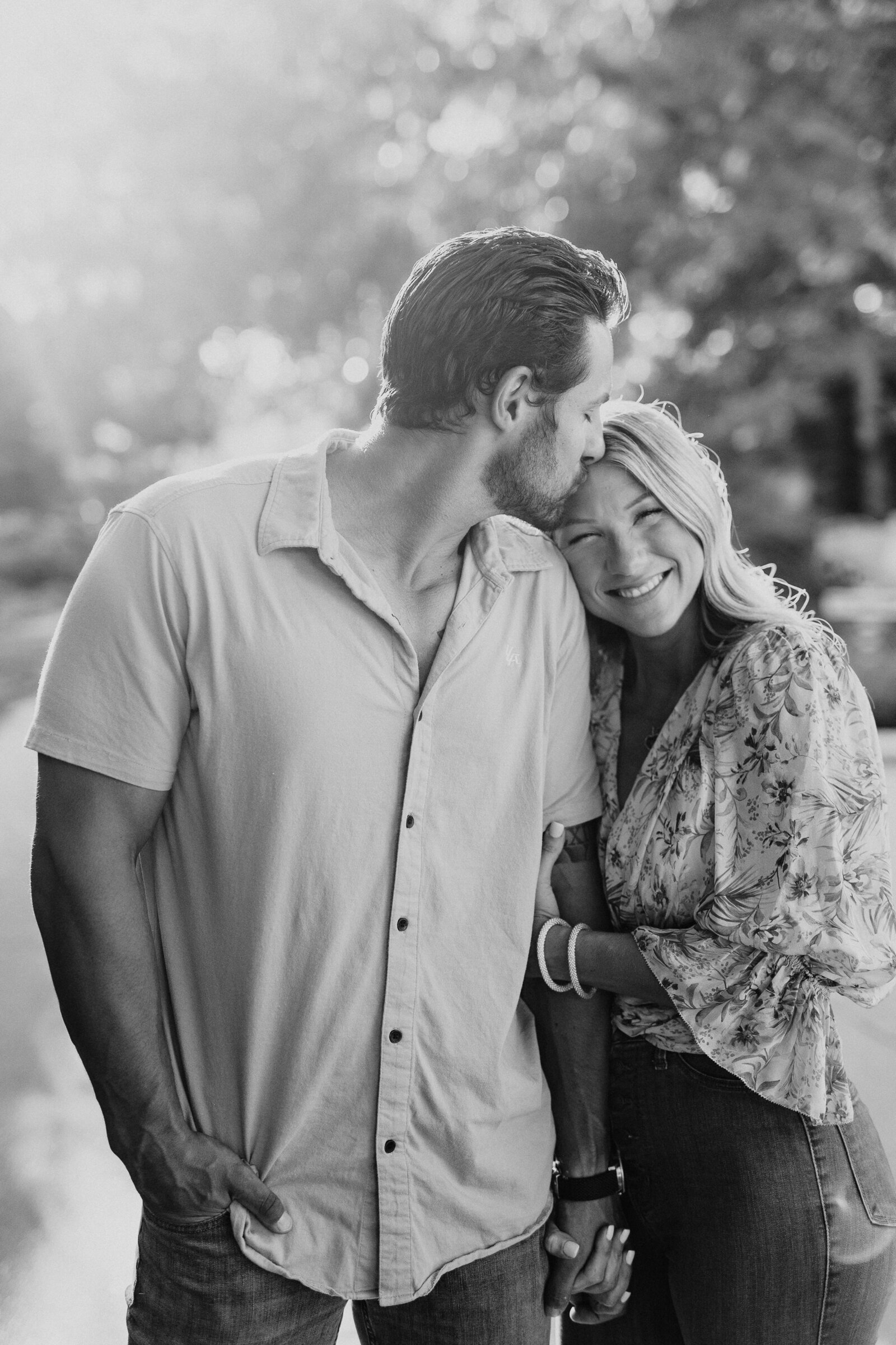 Black and white classic engagement portrait  - Alex Bo Photo