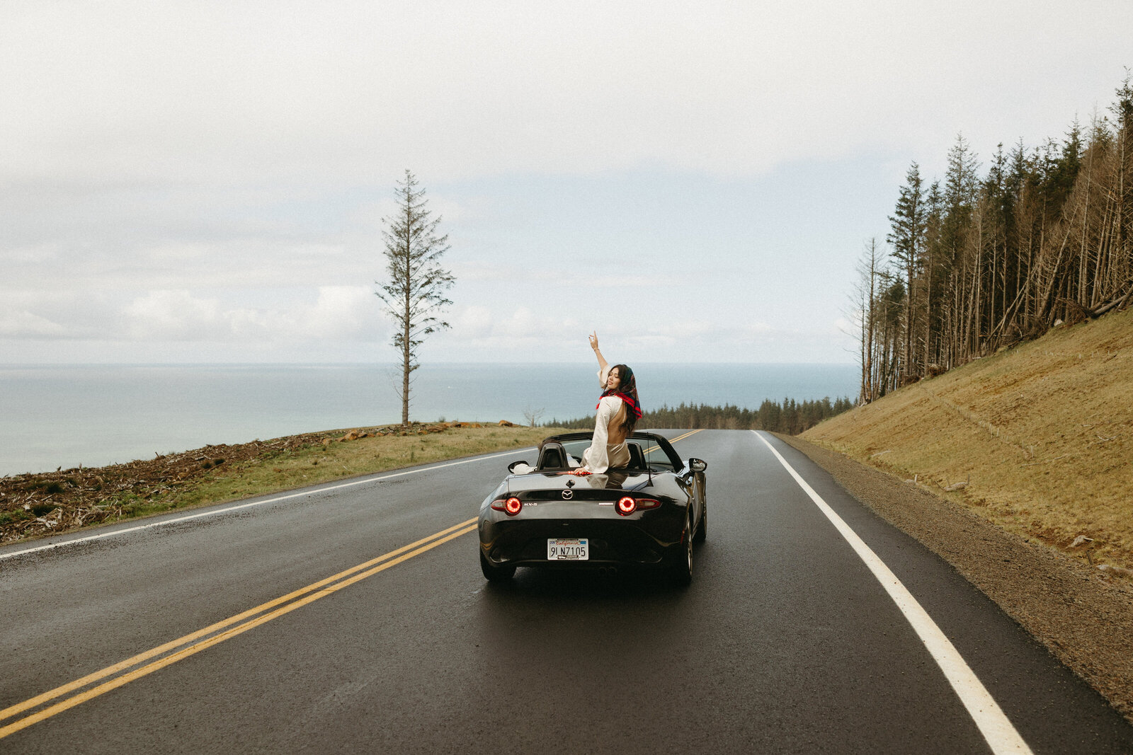A couple drives around exploring the west coast of Canada on their wedding day. 