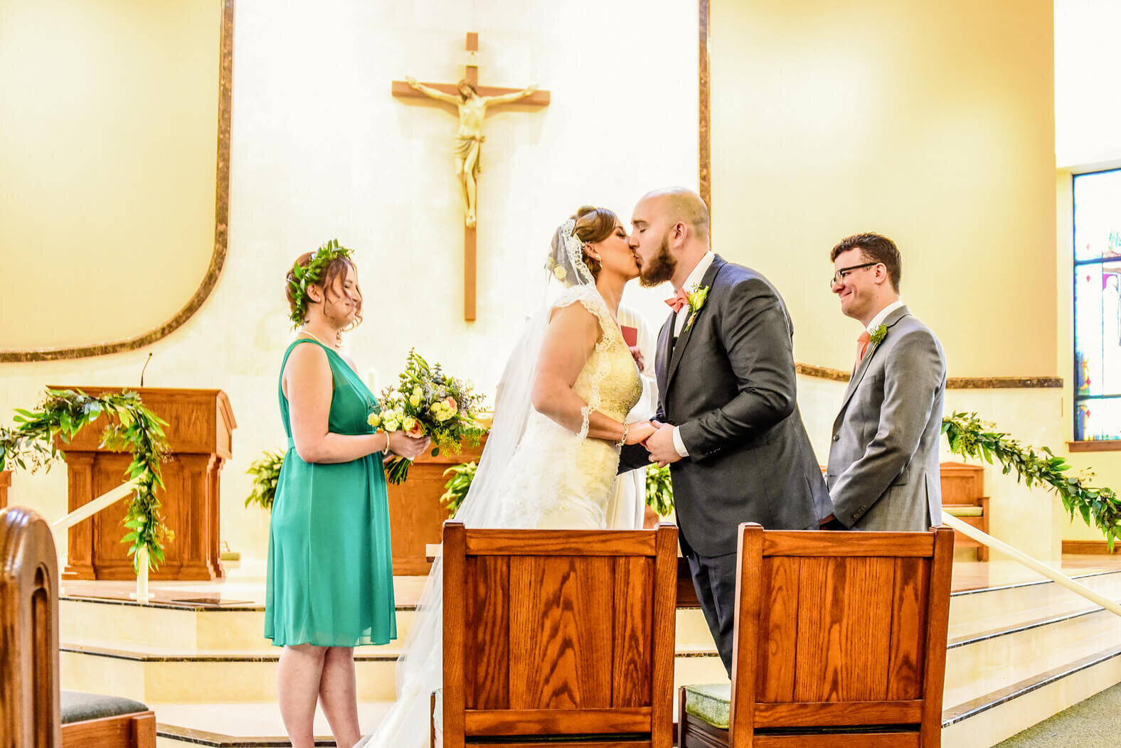 catholic-wedding-bride-groom-first-kiss-boca-raton-florida-19