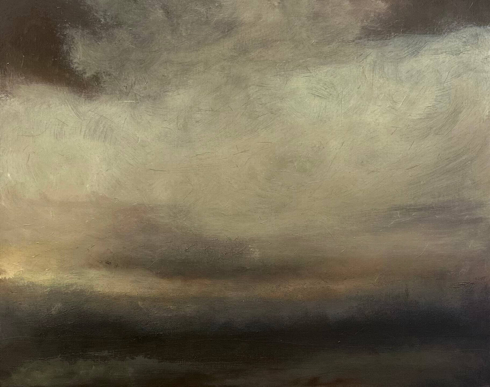 Moody stormy Sky Oil painting by Jane Mishkind