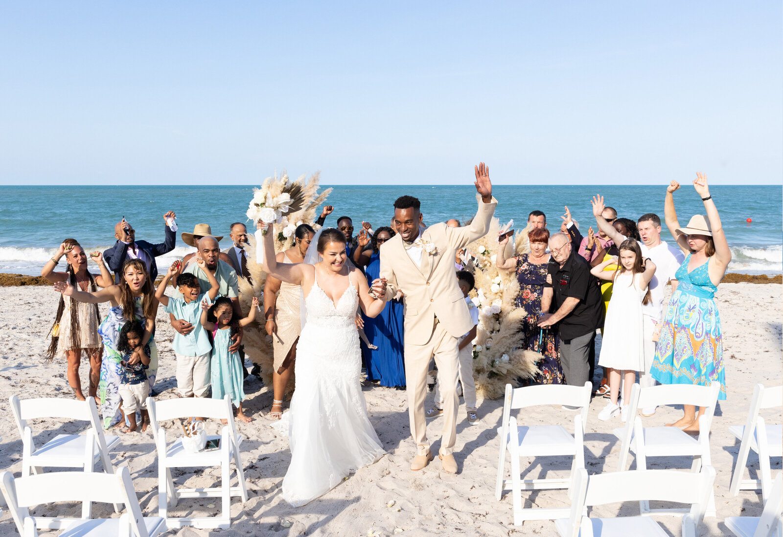 Bride and groom sparkler exit