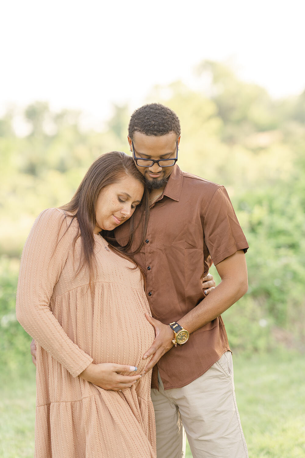 first time parents excited for baby during DMV maternity pictures
