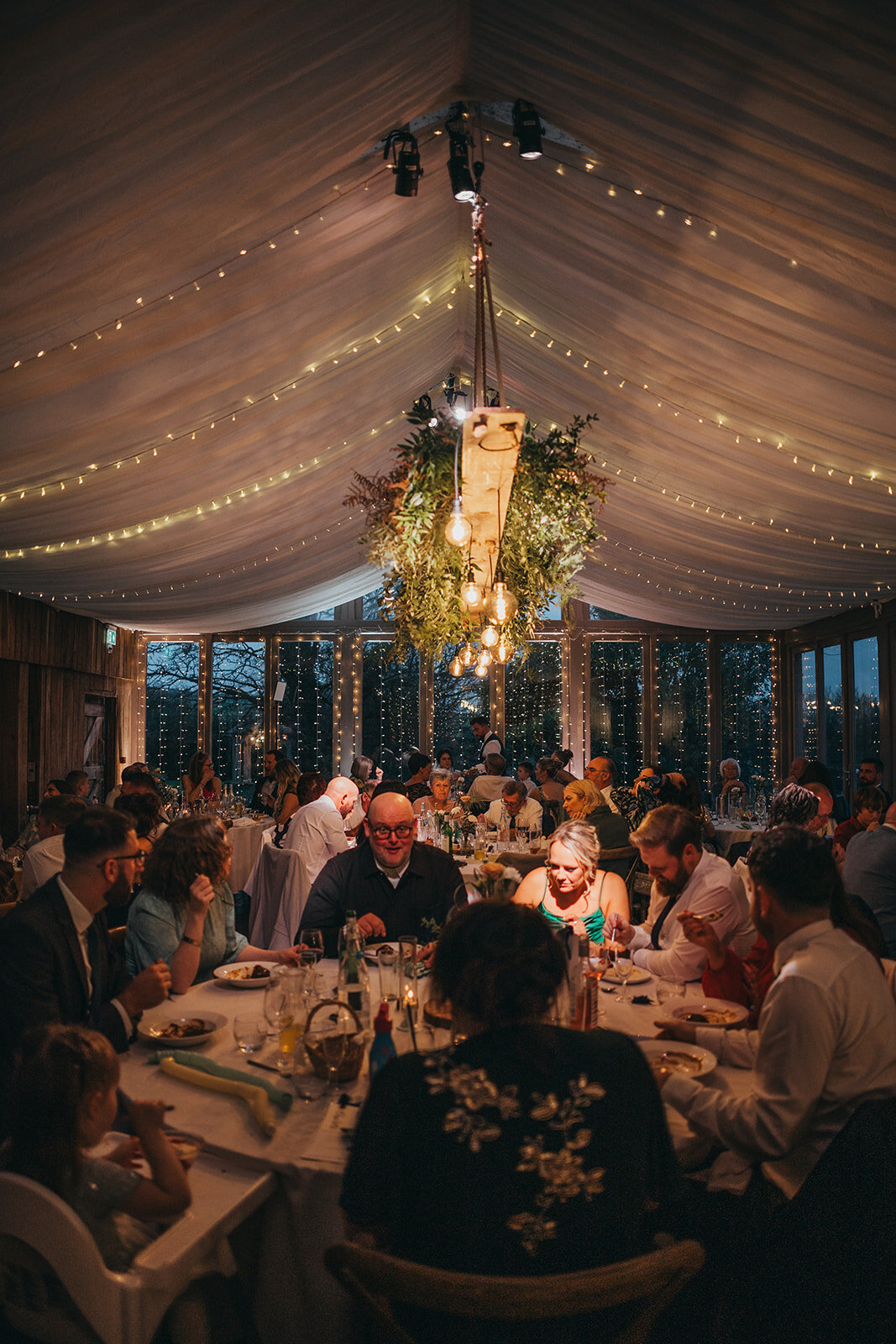 wedding reception at night