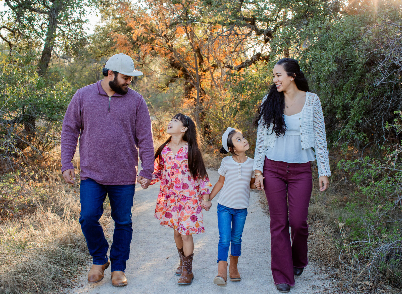 family walking
