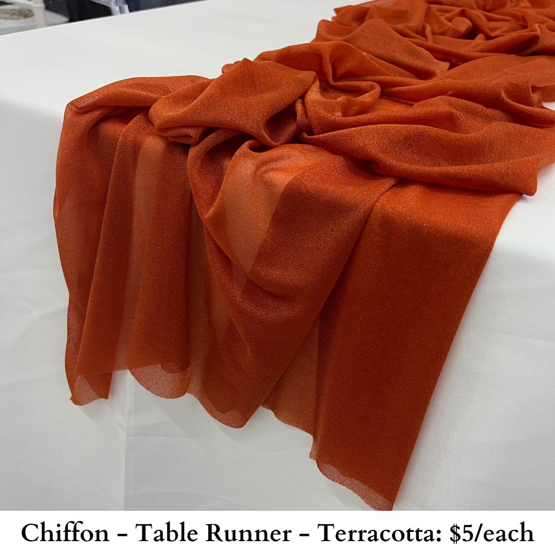 Chiffon - Table Runner - Terracotta -886