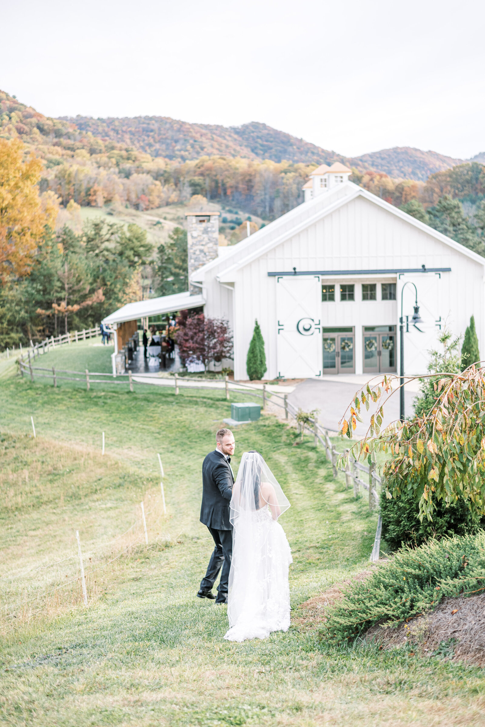 fall mountain wedding elegant barn Chestnut Ridge Asheville NC