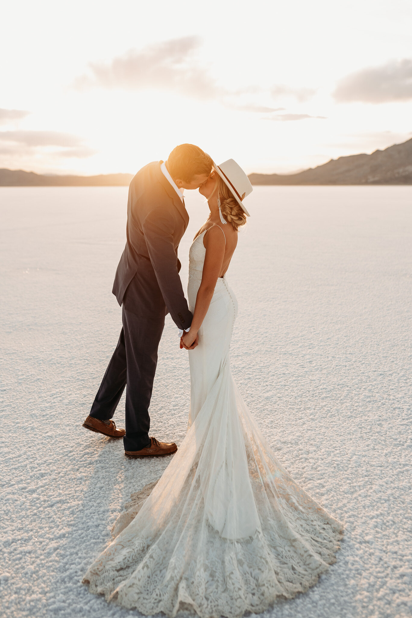 destination elopement wedding at the Salt Flats in utah.