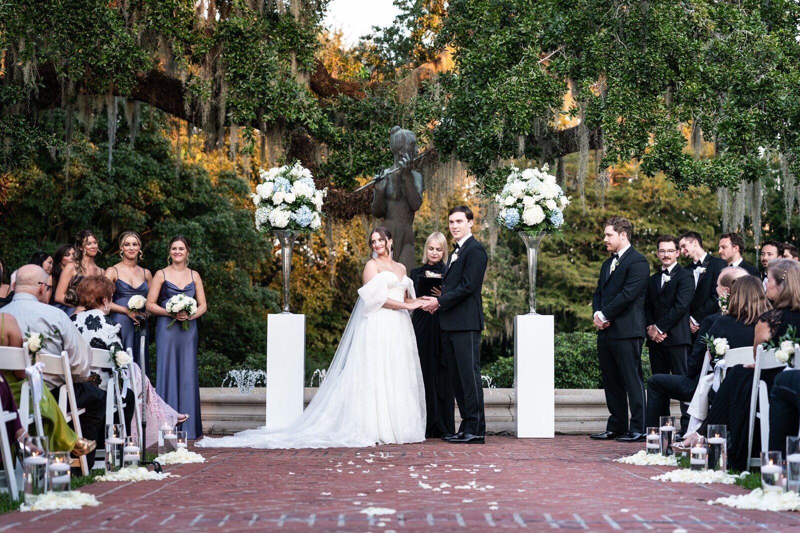 Wedding ceremony in City Park Camellia Garden