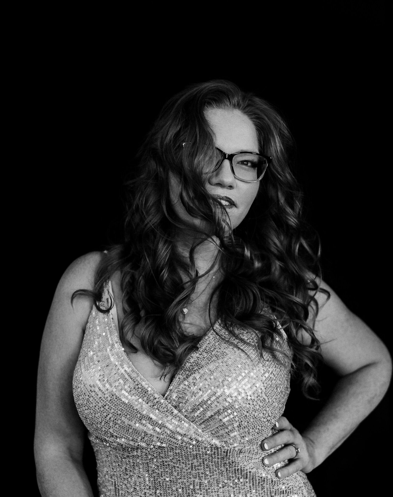 Lynchburg woman's black and white portrait