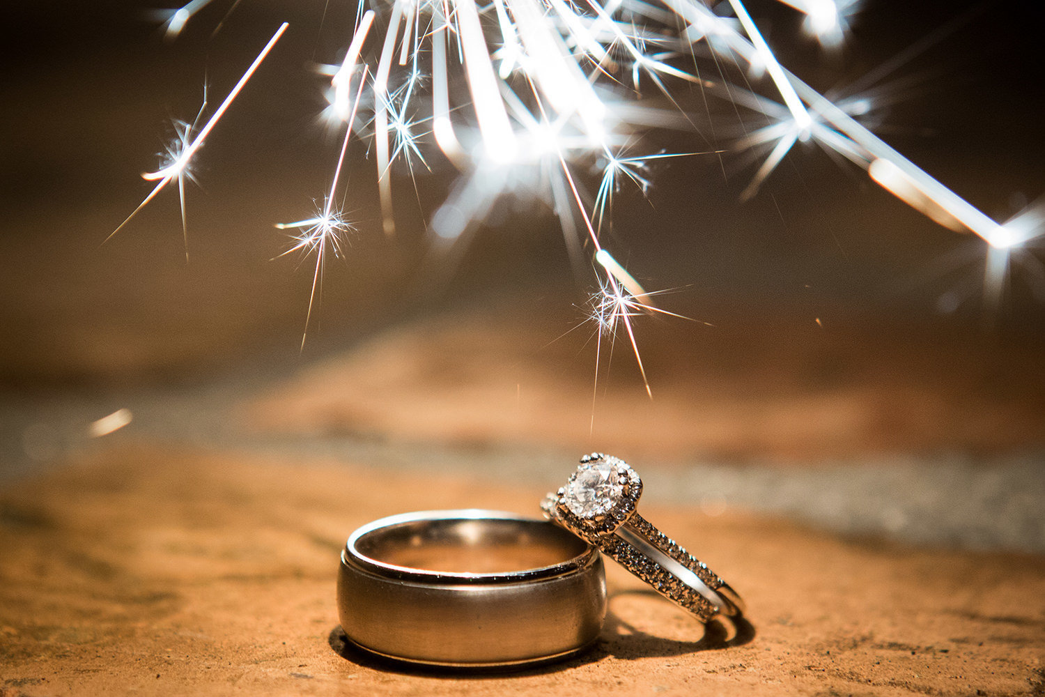 rings with sparklers at the crosby club