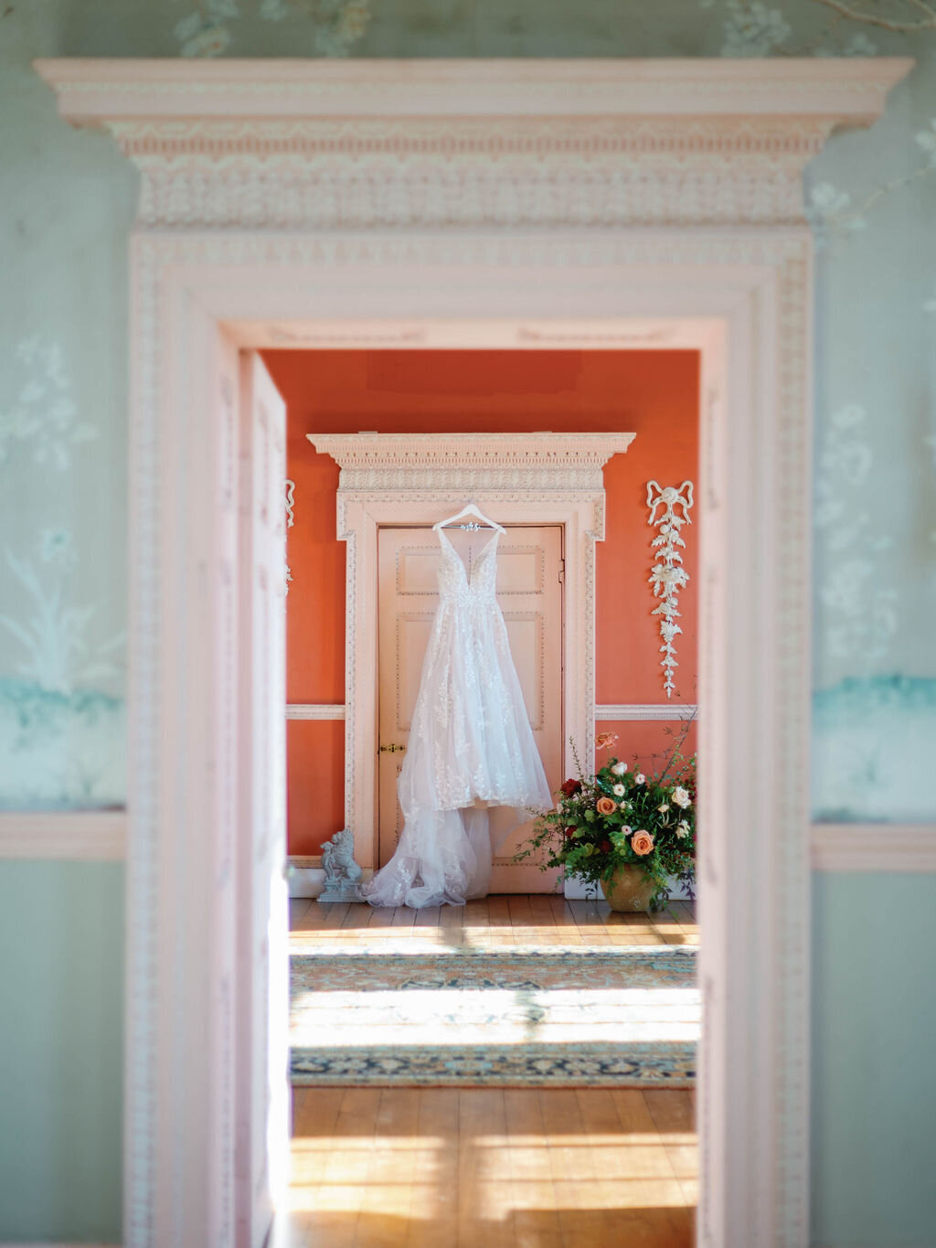85_Kate Campbell Floral Whitehall Manor tented Winter wedding by Anna and Mateo photo Getting Ready