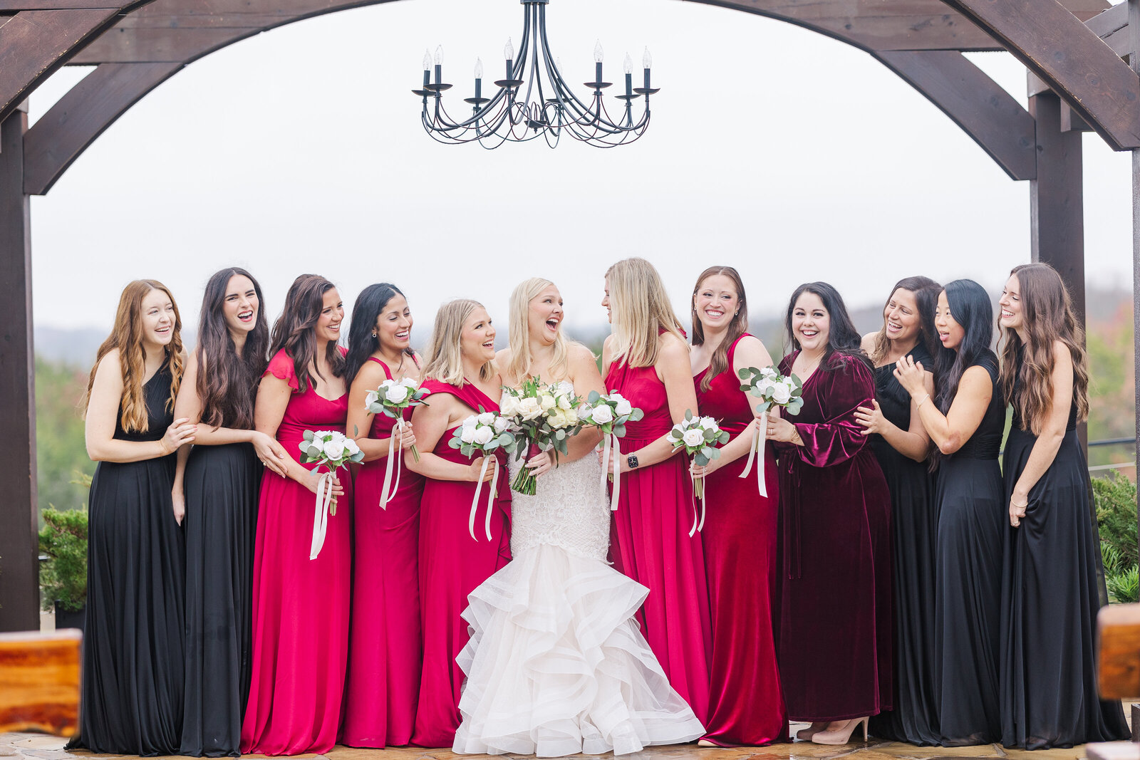 Bride and bridesmaids photography before ceremony