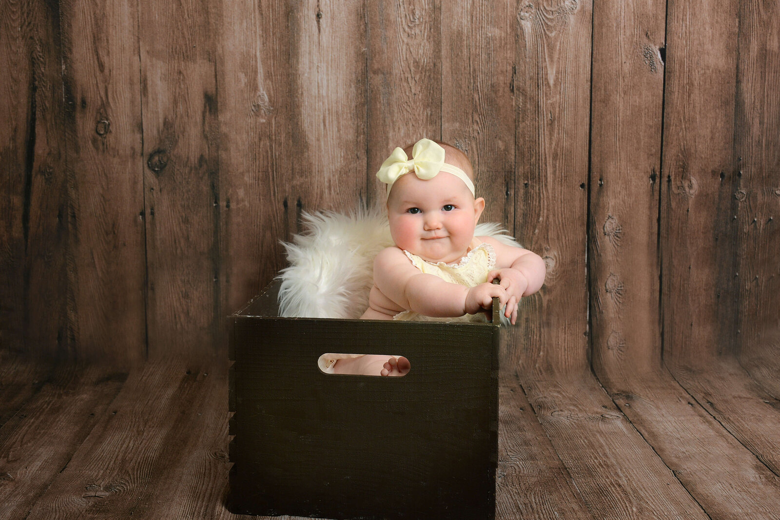 girl at a rustic milestone session