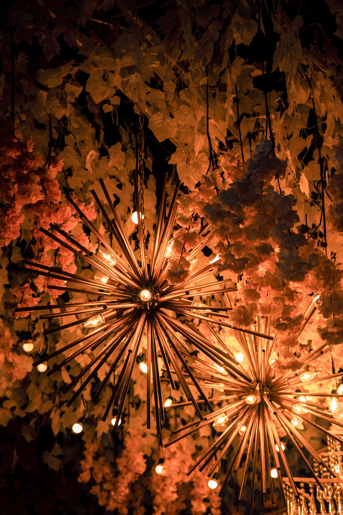 Beautiful reception decor for a luxury wedding in California.