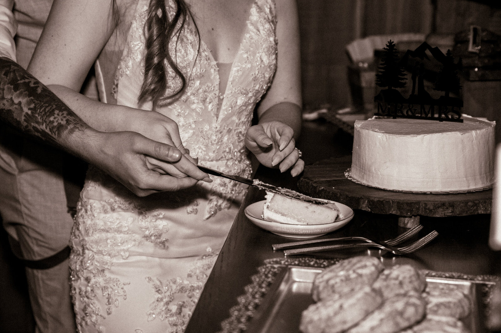 wedding cake cutting
