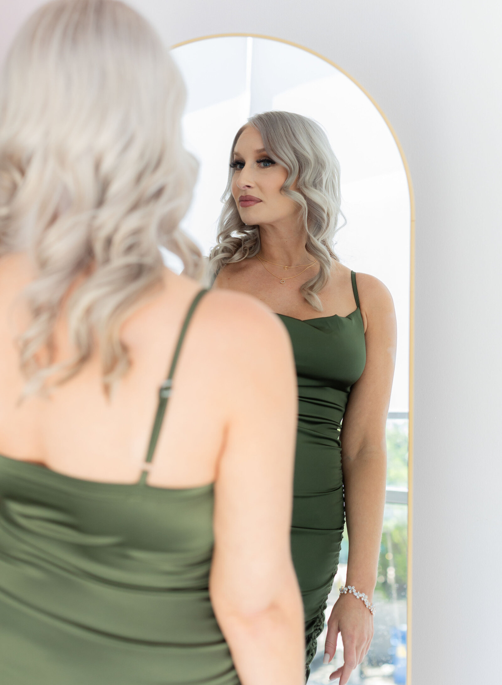woman and her reflection