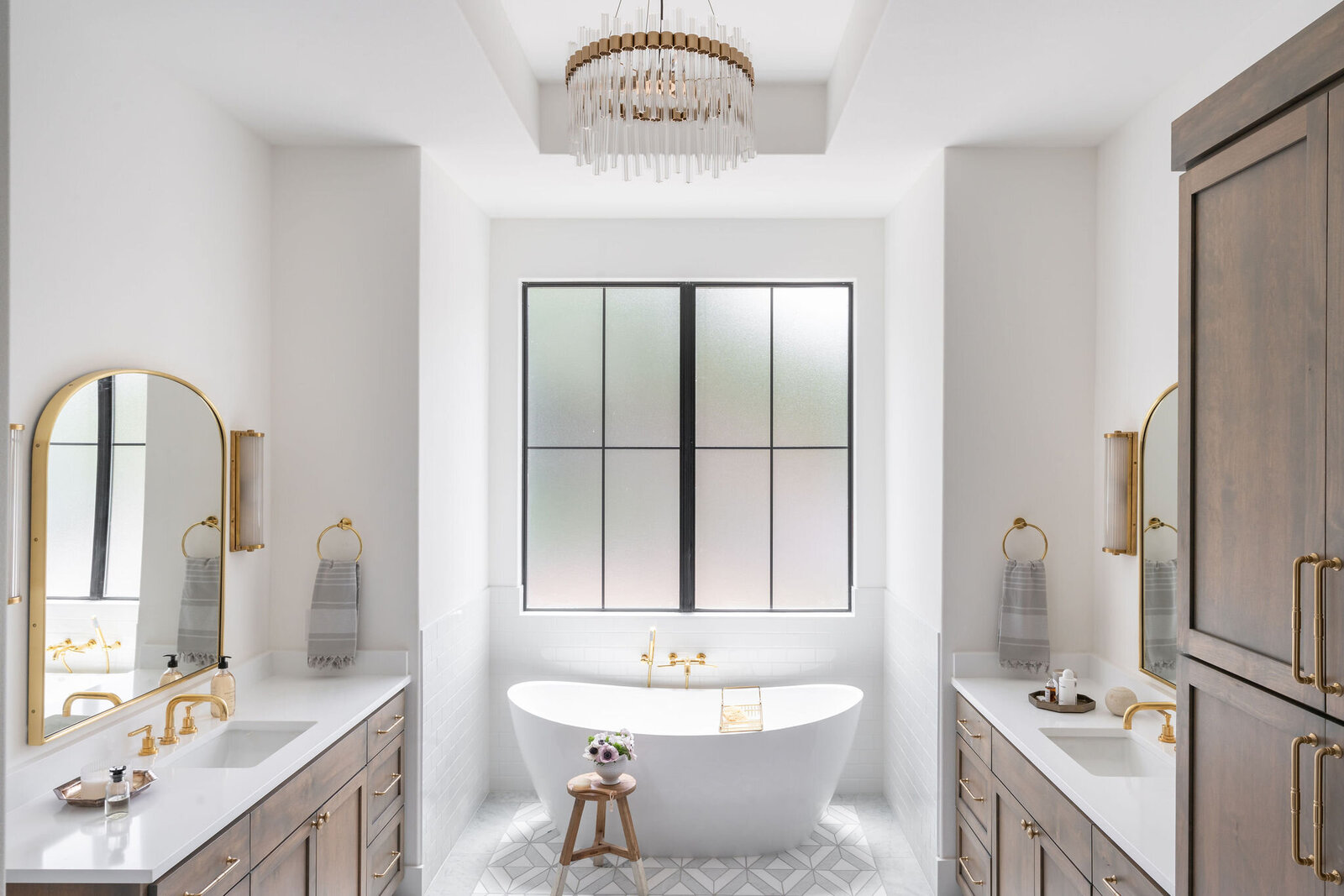 NuelaDesign_Wood Vanity Bathroom Design with Gold