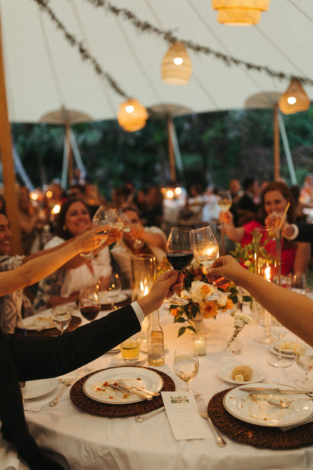 guests cheering with drinks