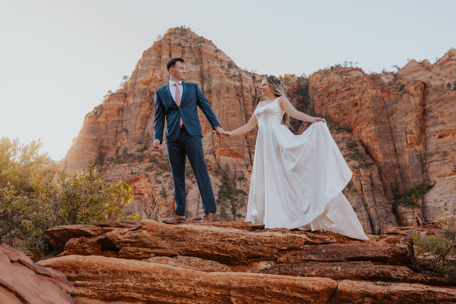 Zion Canyon Overlook Wedding